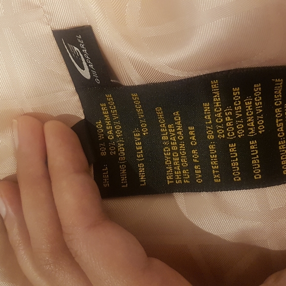 Cole Hann cream coat size 8, real fur - Picture 7 of 8